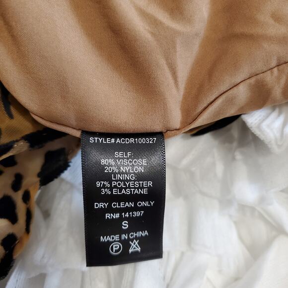 ASTR DRESS WOMEN'S SMALL LEOPARD  NIKITA TIERED RUFFLE HEM SHORT MINI VELVET - Picture 12 of 17